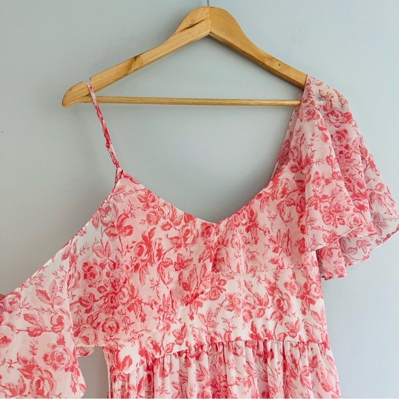Lovers + Friends X Revolve  Midi Floral Off The Shoulder Dress Size Medium - Picture 5 of 15